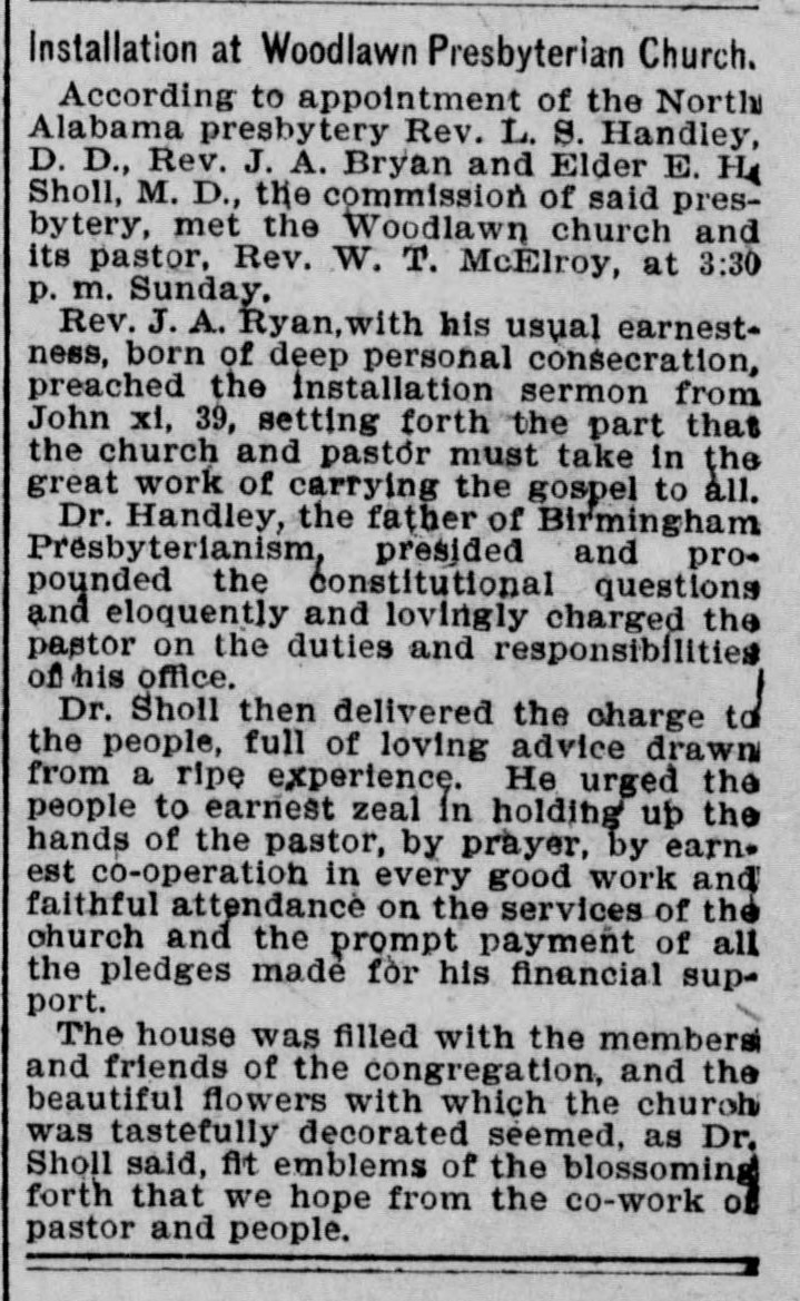 Installation at Woodlawn Presbyterian Church